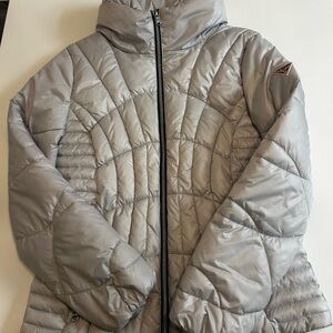 Prada Silver Quilted Puffer Jacket
